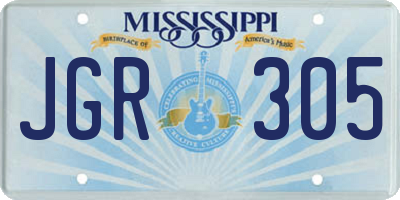 MS license plate JGR305