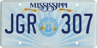 MS license plate JGR307