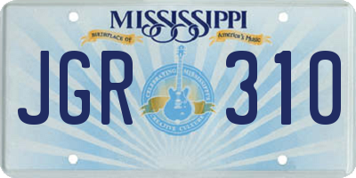 MS license plate JGR310