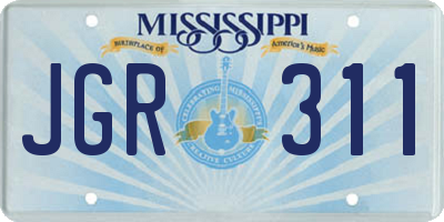 MS license plate JGR311
