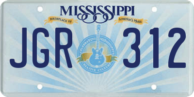 MS license plate JGR312