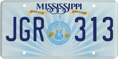 MS license plate JGR313
