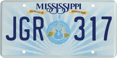 MS license plate JGR317