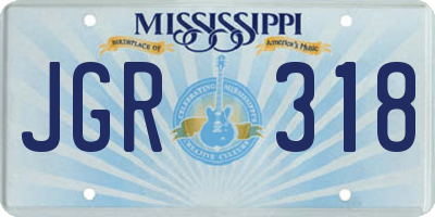 MS license plate JGR318