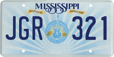 MS license plate JGR321