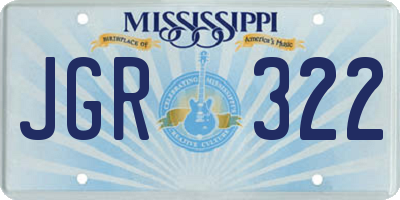MS license plate JGR322