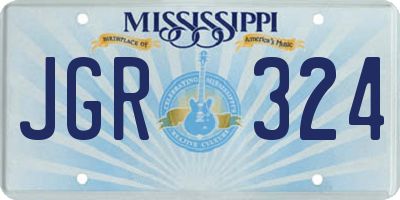 MS license plate JGR324