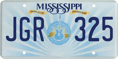MS license plate JGR325