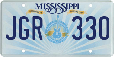 MS license plate JGR330