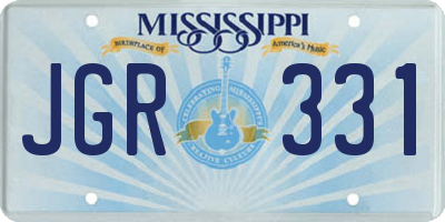 MS license plate JGR331