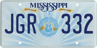 MS license plate JGR332