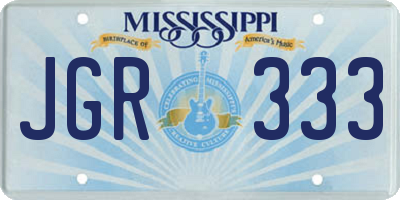 MS license plate JGR333