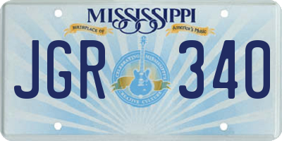 MS license plate JGR340