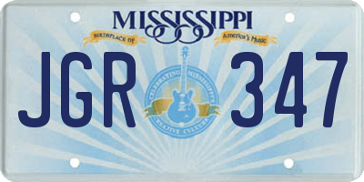 MS license plate JGR347