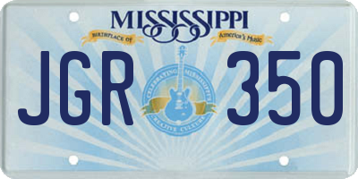MS license plate JGR350