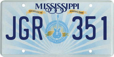 MS license plate JGR351