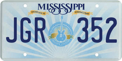 MS license plate JGR352