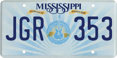 MS license plate JGR353