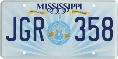 MS license plate JGR358