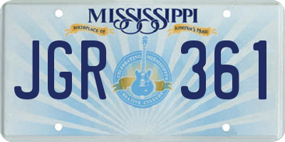 MS license plate JGR361
