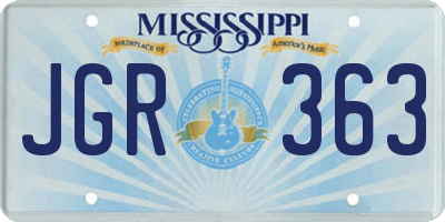 MS license plate JGR363