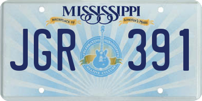 MS license plate JGR391