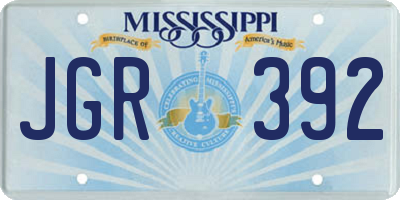 MS license plate JGR392