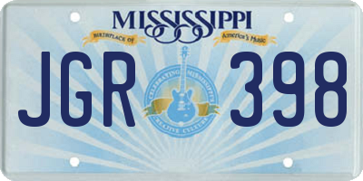 MS license plate JGR398