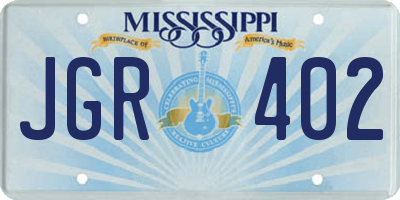 MS license plate JGR402