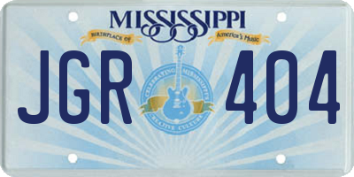 MS license plate JGR404