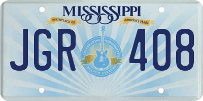 MS license plate JGR408