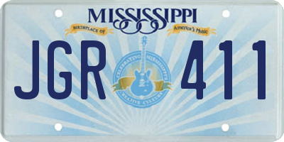 MS license plate JGR411
