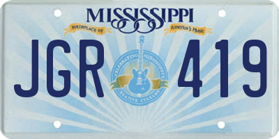 MS license plate JGR419