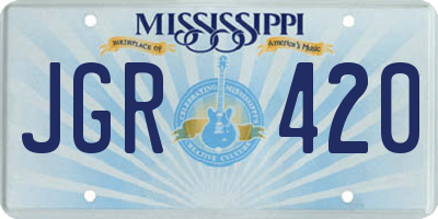 MS license plate JGR420