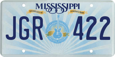 MS license plate JGR422