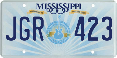 MS license plate JGR423