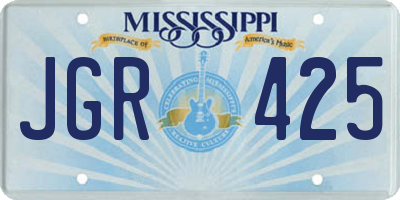 MS license plate JGR425