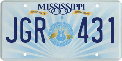 MS license plate JGR431
