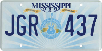 MS license plate JGR437