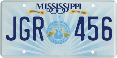 MS license plate JGR456