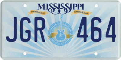 MS license plate JGR464