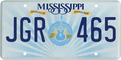 MS license plate JGR465