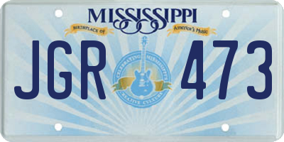 MS license plate JGR473