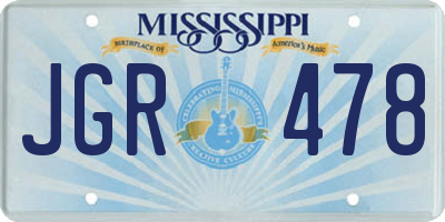 MS license plate JGR478