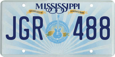 MS license plate JGR488