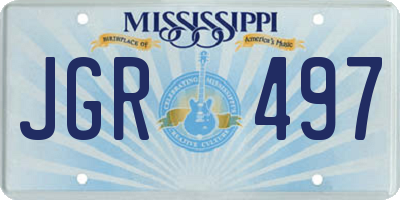 MS license plate JGR497