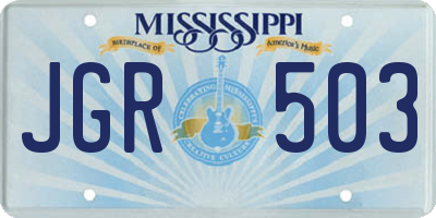 MS license plate JGR503
