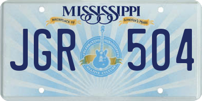 MS license plate JGR504
