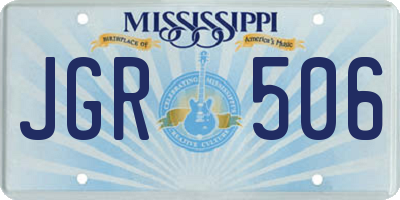 MS license plate JGR506