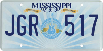 MS license plate JGR517